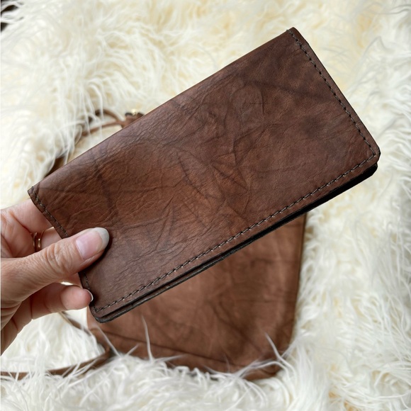 Handmade Leather Crossbody Messenger Style Purse & matching checkbook cover NWOT - Picture 4 of 6